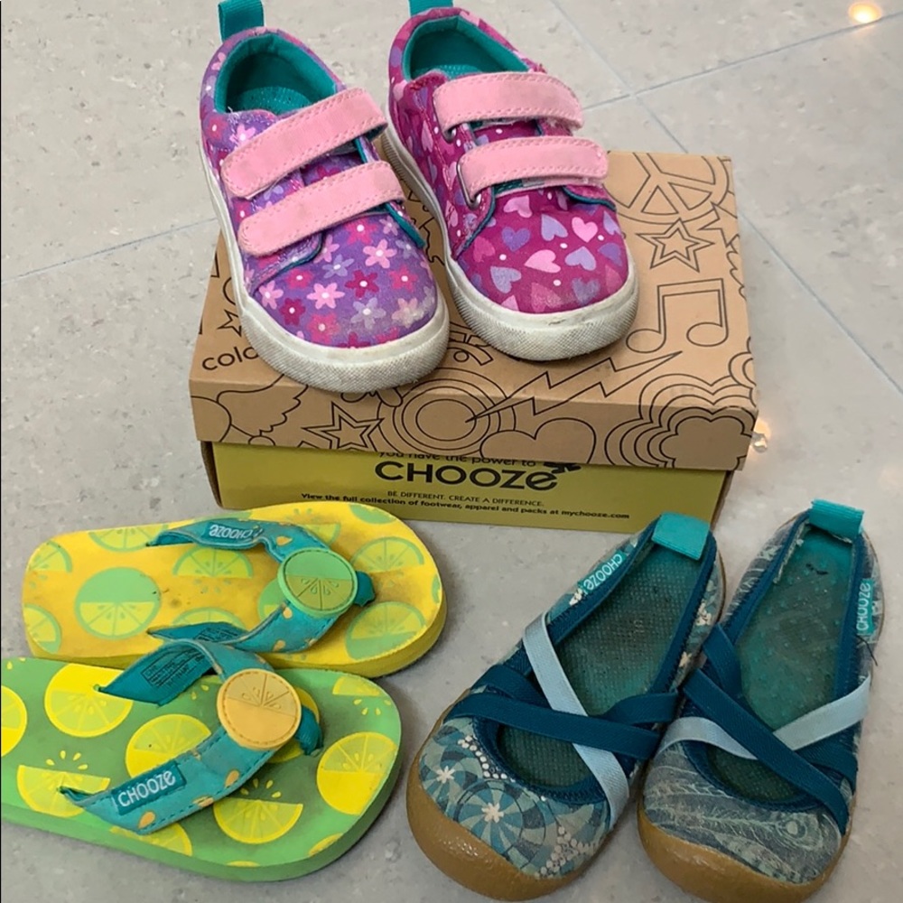 Three pairs Chooze Toddler Shoes
